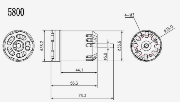 5800 BL-Motor Ro-Power TQ X-36 800kv 3-4S