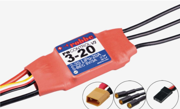 8742 BL-Regler RO-CONTROL 3-20 V2 2-3S -20(40)A 5V/3A linear BEC