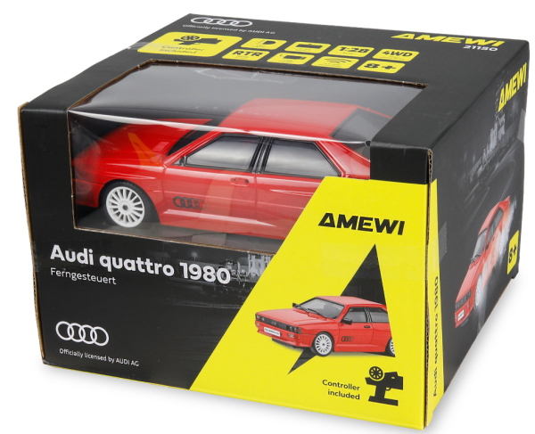 21150 Audi quattro 1980 Onroad/Drift 4WD 1:28 RTR rot
