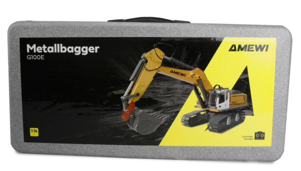 22749 RC-Bagger G100E 1:19 Vollmetall gelb