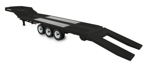 22761 Tieflader-Sattelauflieger Dreiachser für Scania 1:18 schwarz