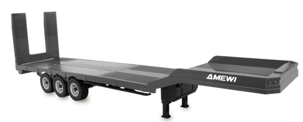 22763 Tieflader-Sattelauflieger Dreiachser für Scania 1:18 silber