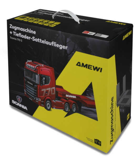 22775 Scania 770 S Zugmaschine + Tieflader-Sattelauflieger