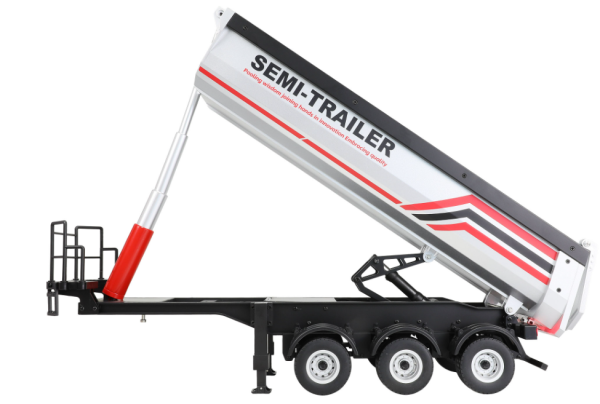 22777 Dreiachs-Sattelauflieger mit Kippmulde 1:18 RTR silber