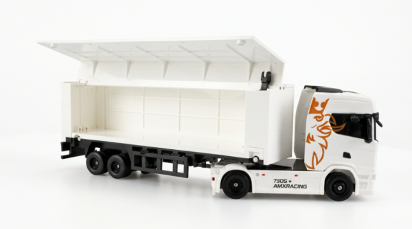 22784 Mini-Scania 730 S mit Kofferauflieger proportional 4WD 1:64 RTR weiß