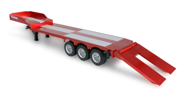 22808 Scania 770 S Zugmaschine + Tieflader-Sattelauflieger 6x4 1:24 RTR rot