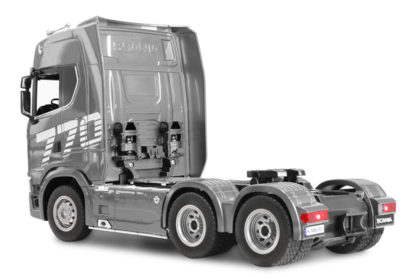 22809 Scania 770 S Zugmaschine + Tieflader-Sattelauflieger 6x4 1:24 RTR siber