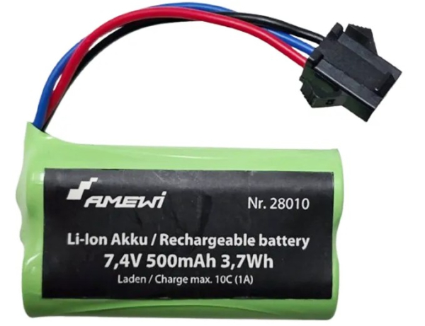 28010 Li-IO 7,4/500 AM-HBX 14500 3erTOY-Stecker