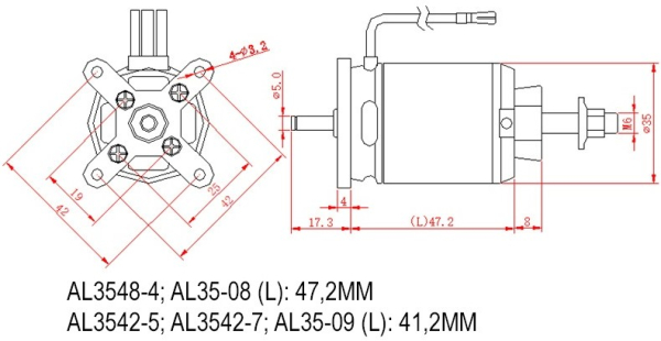 AL35484 BL-Motor DP AL3548-4 1090kv 3-5S 7-11
