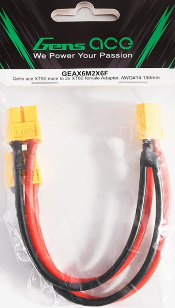 GEAX6M2X6F Adapterkabel XT60-> XT60(2xBuchse!)