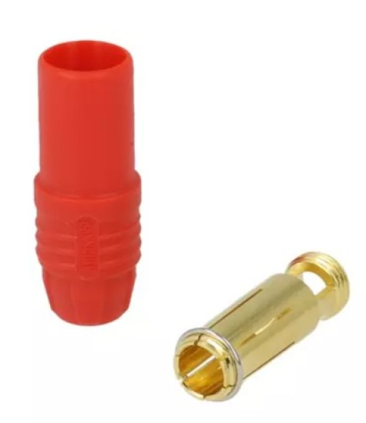 MT1458 7 mm Goldsteckersystem AS150 - 150A - Buchse rot