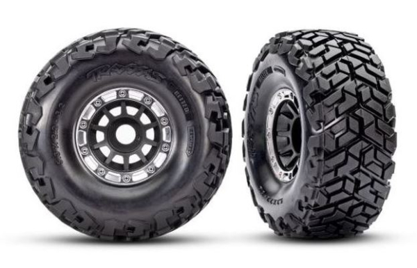 TRX10272-BLK Maxx SC Reifen belted auf Felgen schwarz/satin 17mm (2)