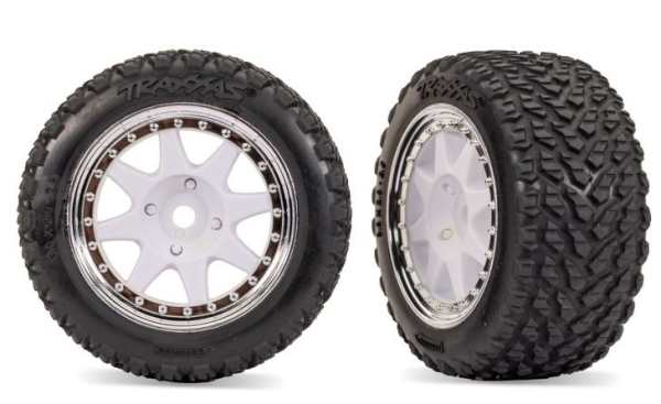 TRX10872-WHTC Reifen/F. TRX Mini-Rally White/Chrome F 2 Stück