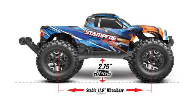 TRX90376-4-ORNG Traxxas Stampede 4x4 VXL Monster Truck 1/10 RTR HD