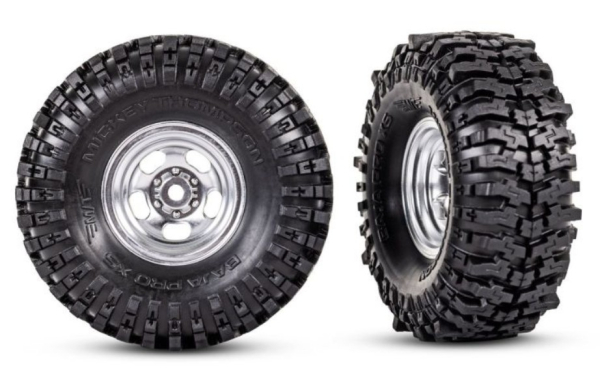 TRX9872 Reifen auf Felge chrom 2.4 MT Traxxas TRX-4M Ford F150