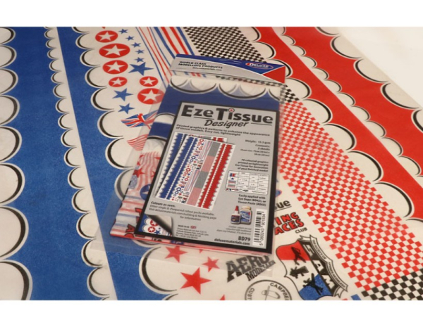 44152 Bespannpapier EZE Design rot/blau 2 Bögen