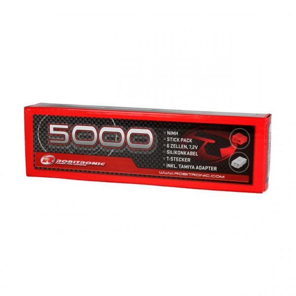 SC5000T Robitronic NiMH Akku 5000mAh 7,2V Stick Pack T-Stecker & Tamiya