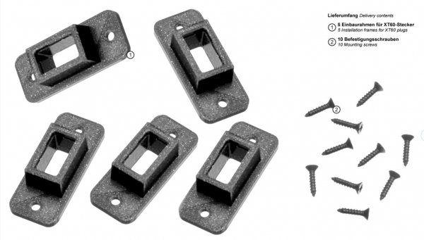 A85083 Einbaurahmen für XT60-Stecker 5 Stück