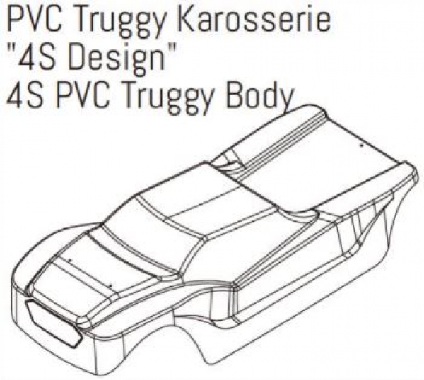 Karosse 1:8 /Truggy Basher 4S-Design schwarz