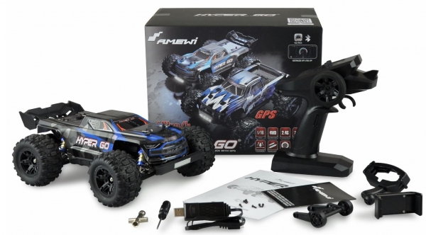 22603 HYPER GO TRUGGY BRUSHED 4WD MIT GPS 1:16 RTR BLAU