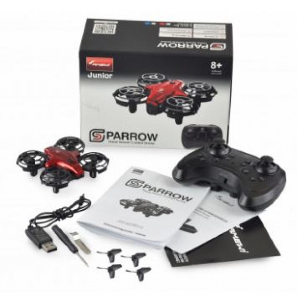 25324 SPARROW MINI-DROHNE MIT STEUERUNGSSENSOREN, ROT