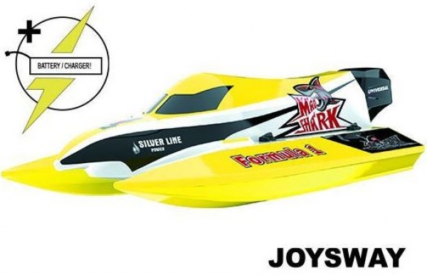 JOY8203V2 MAD SHARK Rennboot gelb-schwarz