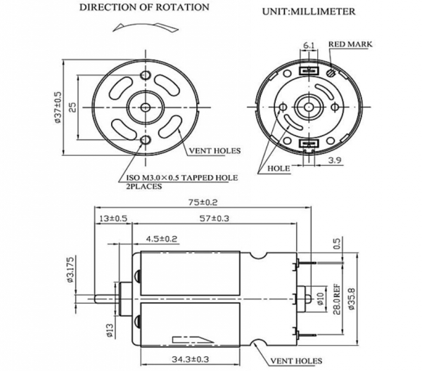 42124 E-Motor Max-Power 600 2,4-12V