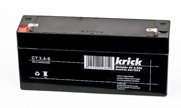 667253 Bleiakku 6V/3,4Ah 134x34x60