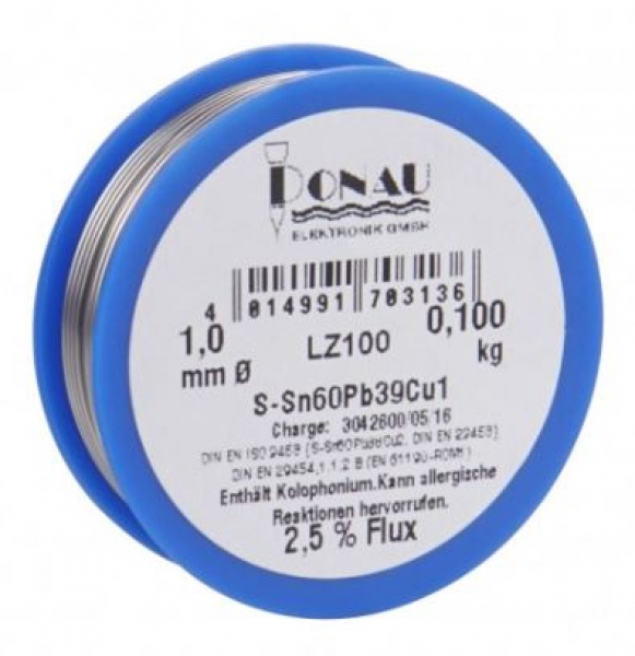 LZ100 Lötzinn Ø 1 mm, Spule 100 g
