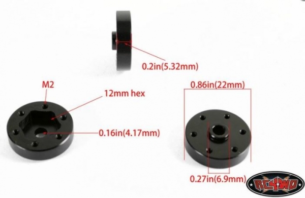 RC4ZS0737 STAMPEDE 1.55 AND 1.7 BEADLOCK WHEEL HEX HUBS RC4WD