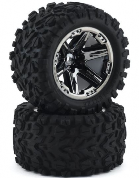 TRX6773 Reifen/Felgen 1:10 TRX 2.8/RXT schwarz, Chromfelge