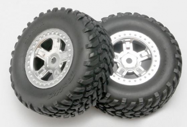 TRX7073 Reifen/F. 1:16/TRX chrom 2 Stück