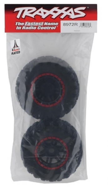 TRX8972R Reifen/F. TRX MAXX AllTerrain schwarz/rot