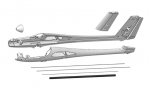 22-4393 Rumpfhälften HERON mit Gurte und 6-Kant-Rohr