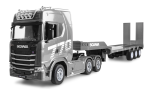 22809 Scania 770 S Zugmaschine + Tieflader-Sattelauflieger 6x4 1:24 RTR siber
