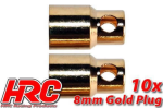 HRC9008F Goldkontakt-Buchse 8mm 10 Stück