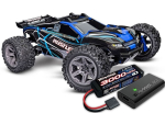 TRX67164-4ZBLUE TRAXXAS Rustler 4x4 BL-2S blau 1/10 Stadium-Truck RTR nP825 BL-2S Brushless, HD-Teile mit 2827X Akku + 2920 Lader