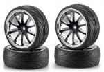 900080 1:10 Big Wheel-Set 02 10 Speichen schwarz /chrom (4)