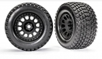 TRX7872 GRAVIX RACING-REIFEN AUF SCHWARZEN XRT-FELGEN (2) TRAXXAS